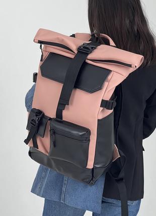Жіночий рюкзак ролтоп для ноутбука Rolltop для подорожей рожев...
