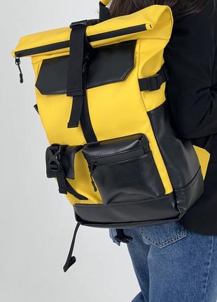 Жіночий рюкзак ролтоп для ноутбука Rolltop для подорожей жовто...