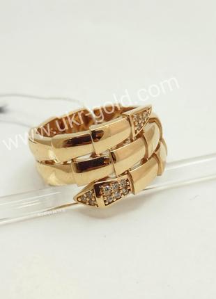 Золотое кольцо змея с цирконием Ukr-gold