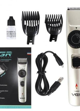 Машинка для стриження волосся електрична VGR V 031 USB CHARGE
