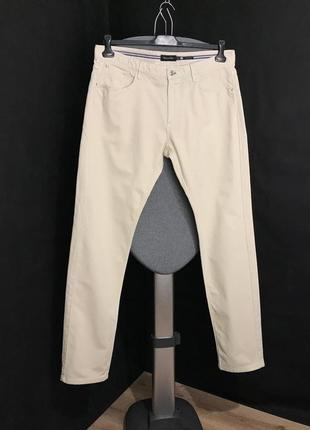 Светлые брюки / штаны massimo dutti casual fit размер:m-l бежевый