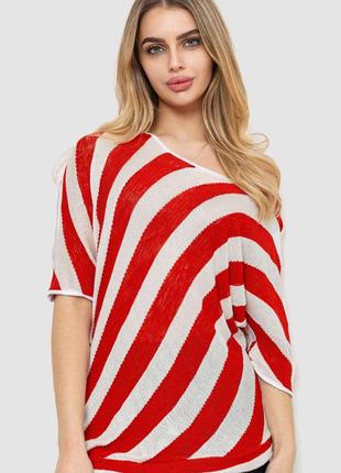 Кофта женская в полоску, цвет красно-белый, размер L-XL, 244R0263