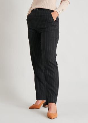 Высокие удобные брюки в полоску на высокий рост р.16