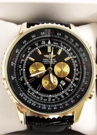 Часы мужские наручные Breitling золото с черным циферблатом (I...