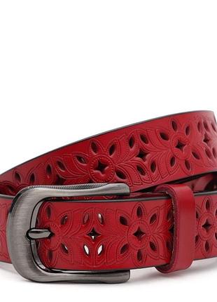 Ремень женский кожаный 105х2.8 JZ SB-JZCV1ZK-094r-red