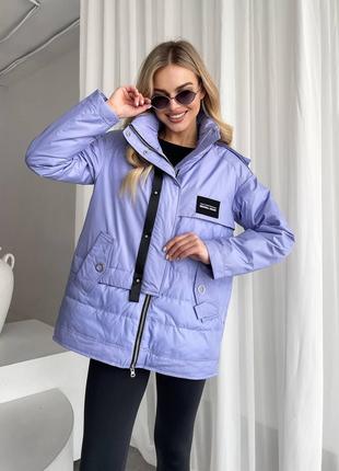 Женская теплая куртка цвет фиолетовый р.XL 450435