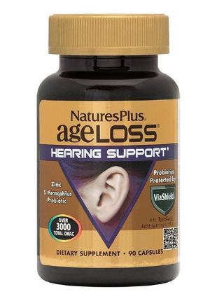 Поддержка слуха AgeLoss, Hearing Support, Natures Plus, 90 капсул