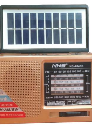 Радиоприёмник с солнечной панелью FM USB MicroSD и фонариком N...