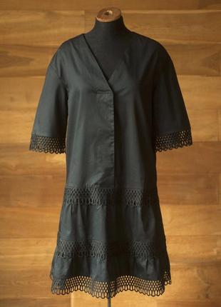 Черное летнее платье с кружевом женское s.oliver, размер s