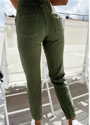 Женские брюки джоггеры джинс-бенгалин 3 цвета 1050хф