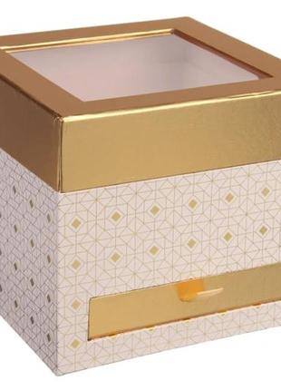 Подарочная коробка с прозрачной крышкой и ящичком, размер 19х1...