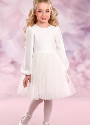 Сукня святкова для дівчинки на зріст 98 см Зіронька Молочна (1...