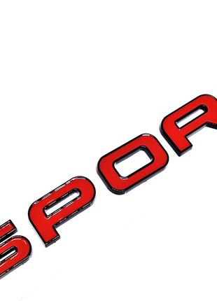 Надпись SPORT Range Rover Красный Черный Эмблема