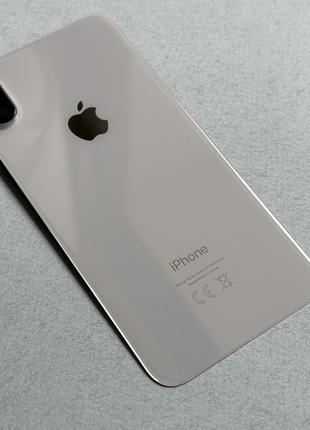 Задняя крышка для iPhone X Silver на замену со стеклом камеры ...
