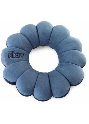 Подушка для путешествий total pillow складная, синего цвета