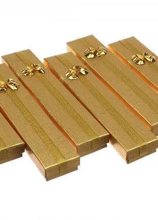 Подарочные коробочки для цепочки 21*4 см (упаковка 12 шт) золо...