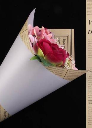 Бумага-калька с газетным принтом (бумага для цветов ) 60см х 6...