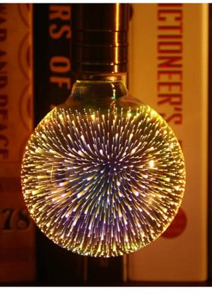 Лампа светодиодная 3 Вт, LED лампа декоративная, 3D Фейерверк ...