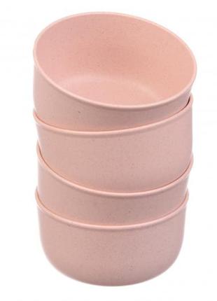 Набор эко тарелок розовый 68-1083