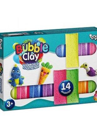 Набір "bubble clay" кульковий пластилін 14 кольорів.