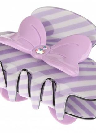Краб для волос фиолетовый с бантиком