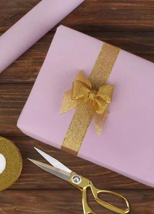 Упаковочная бумага подарочная крафт сиренево-розовая, рулон 8м...