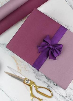 Упаковочная бумага подарочная крафт фиолетовая+сиреневая, руло...