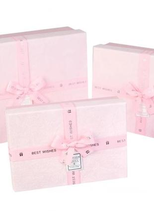 Подарочные коробки розовые с бантом, разм.l:33.5*25*11.5 см (к...