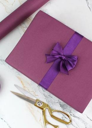 Упаковочная бумага подарочная крафт фиолетовая, рулон 8 м*70 с...