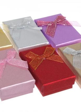 Коробочки для бижутерии 5*8*2,5см цветные с бантиком (упаковка...