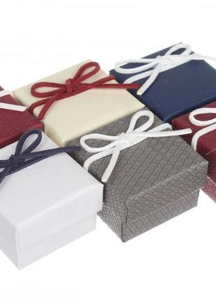 Коробочки для бижутерии 5*5*3см цветные с бантиком (упаковка 2...