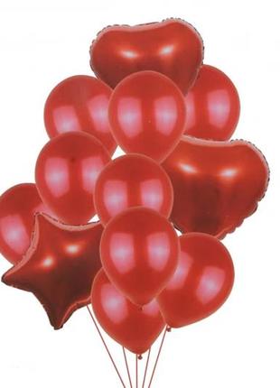 Комплект воздушных шаров красных 16 штук