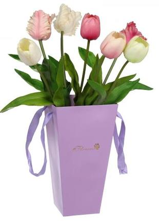 Коробка для цветов пурпурная 15х27х9см (уп. 5 штук)