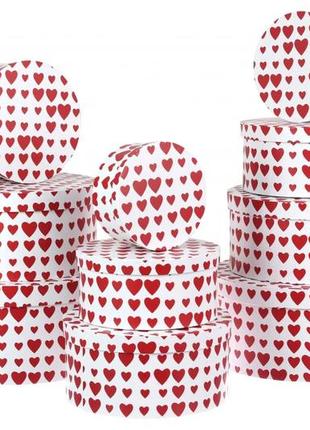 Набор подарочных коробок с сердцами 34,5см*7,8см (комплект 10 ...