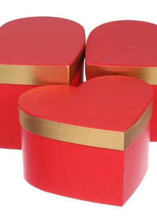 Набір подарункових коробок у формі серця, комплект 3 шт (розм....