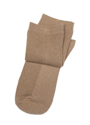 Коричневые высокие носки в рубчик, размер 36-41