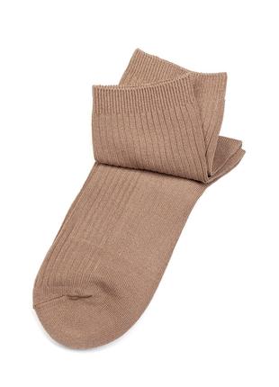 Высокие носки из хлопка темно-бежевого цвета, размер 37-41