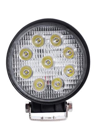 LED фара круглая 27W светодиодная, 9 ламп, широкий луч 10/30V ...