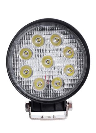 LED фара круглая 27W, 9 ламп, узкий луч 10/30V 6000K