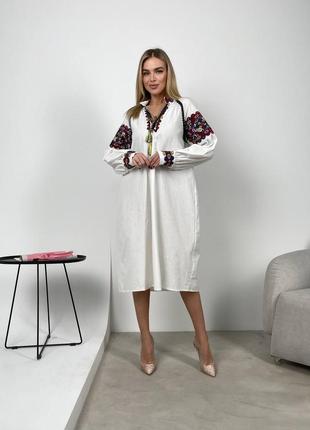 Колоритное платье с вышивкой, украинное платье вышиванка, этно...