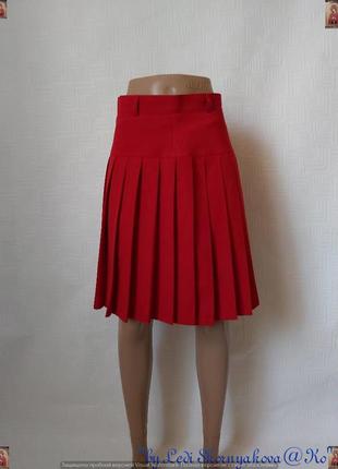 Новая нарядная стильная юбка миди плиссе в сочном красном цвет...