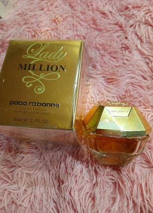 Женские духи paco rabanne lady million 80 мл, упаковано леди м...