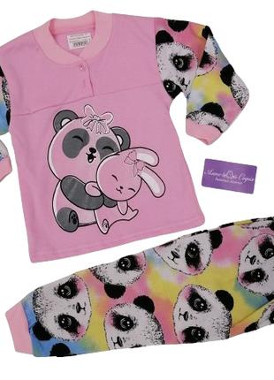 Пижама для девочки Панда рост 86,104,110 см Розовая (1333)