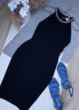 Новое чёрное вечернее платье m платье футляр короткое платье с...