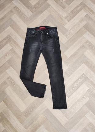 Blue nil черно серые прямые джинсы