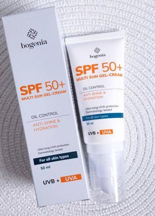 Солнцезащитный крем для лица multi sun gel-cream spf 50+ bogenia