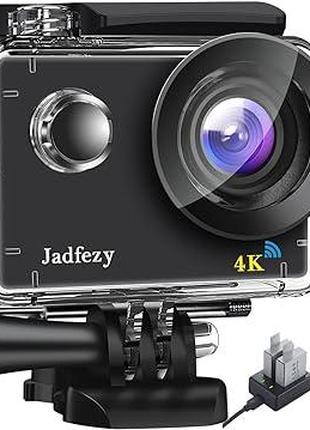 Экшн-камера Jadfezy 4K с Wi-Fi, пультом дистанционного управле...