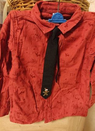 Рубашка с галстуком на 92/98 размер для мальчика