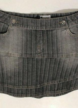 Новая юбка-мини серая джинсовая текстурная 'topshop m-o-t-o' 46р