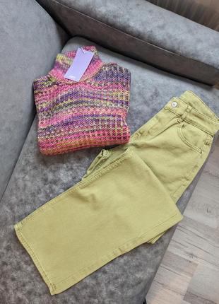 Комплект трендовые джинсы палаццо + вязаный свитер от премиаль...